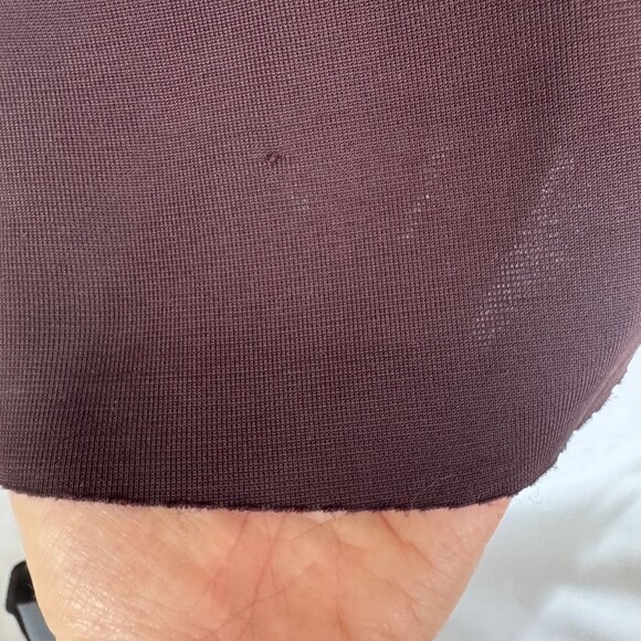 COS Chocolate Brown Ponte Knit Gathered Sleeve Open Back Midi Dress Size Large - Picture 14 of 14